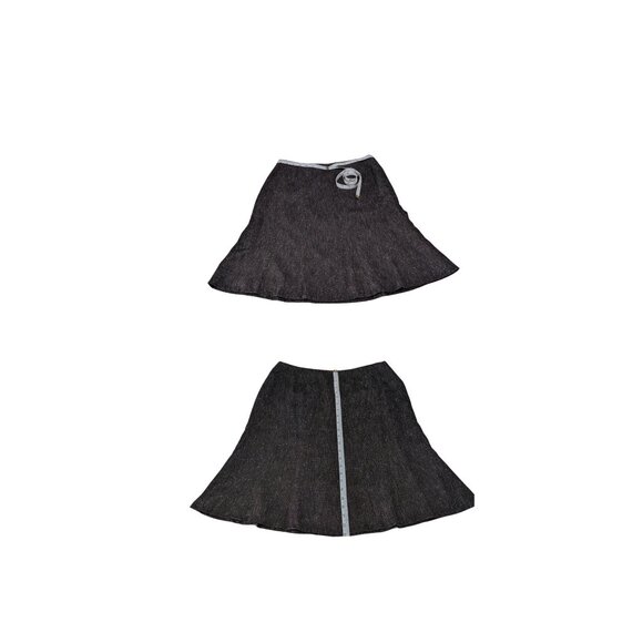 Calvin Klein Black Textured A-Line Skirt Salt & Pepper Size 6 Line - Picture 7 of 7